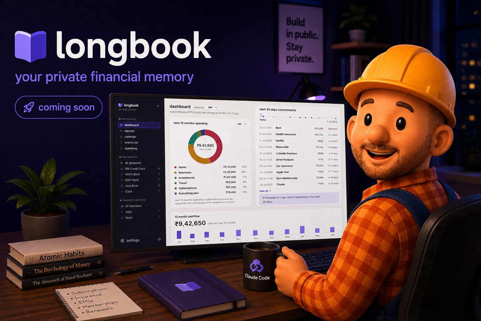 longbook — your private financial memory. coming soon.