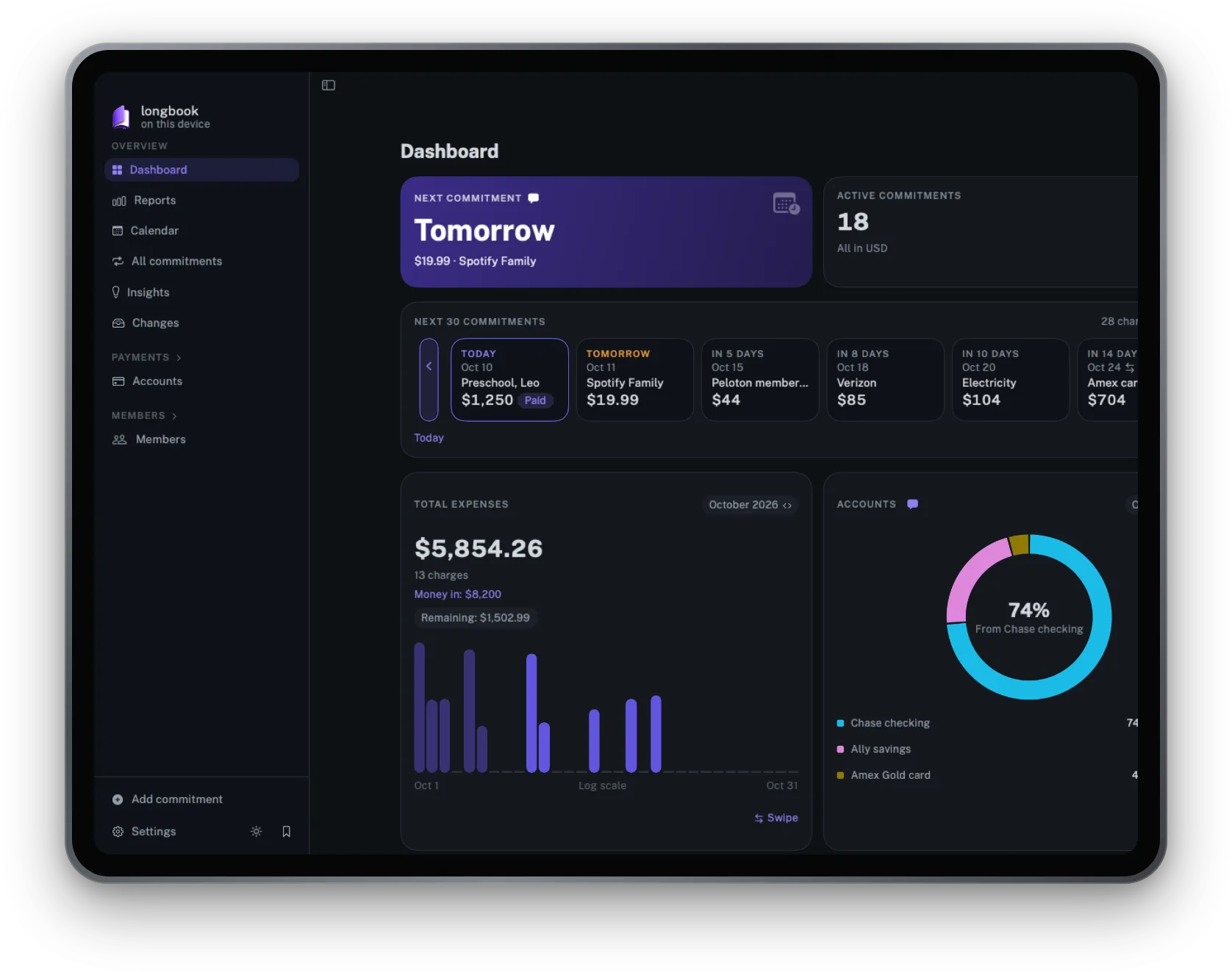 A design of longbook on an iPad